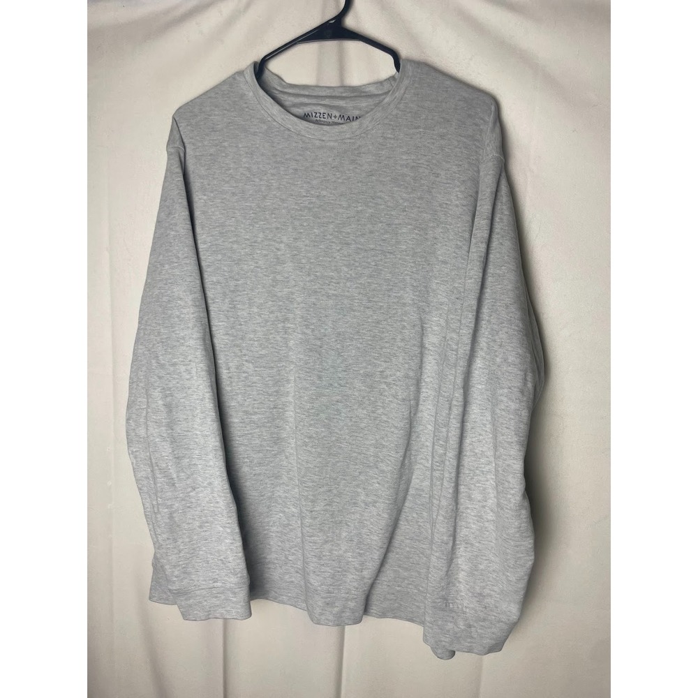 Mizzen & Main Men's Long Sleeve Sweater T Shirt Gray Size Large